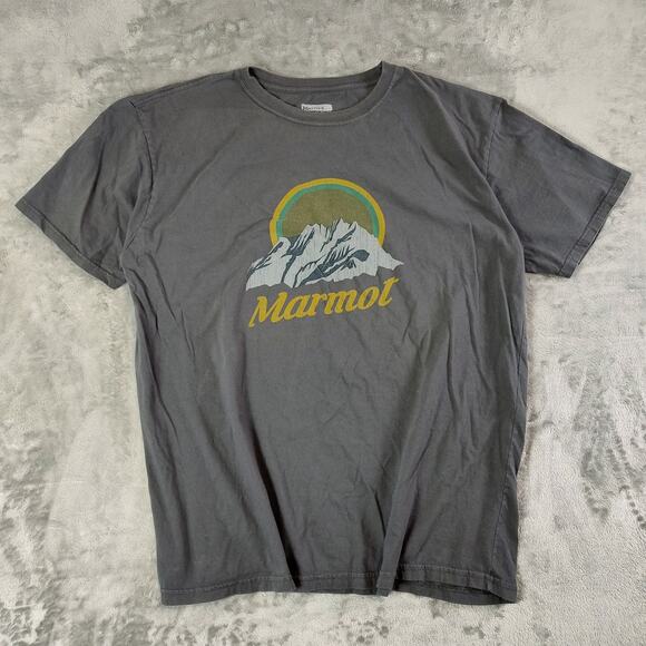 Marmot casual hiking grey mountain graphic tshirt mens XL - Picture 1 of 7